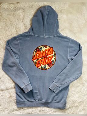 SANTA CRUZ On Vacation Heather Gray Men’s Hoodie Size: Medium